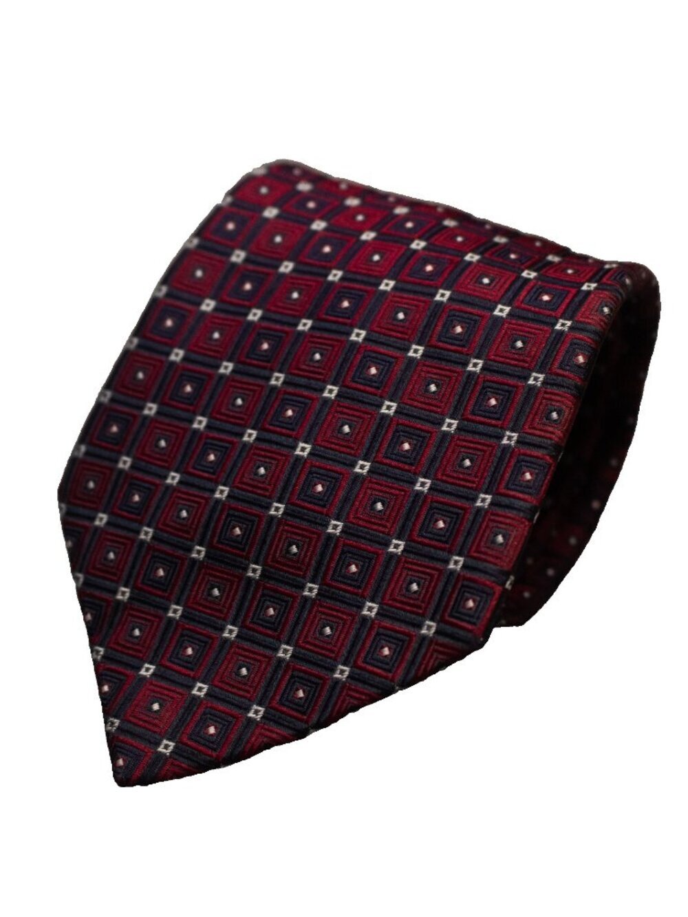 Vintage Charles Hill Tie 100% Silk England Made Harry Rosen Woven Geometric 3.5"